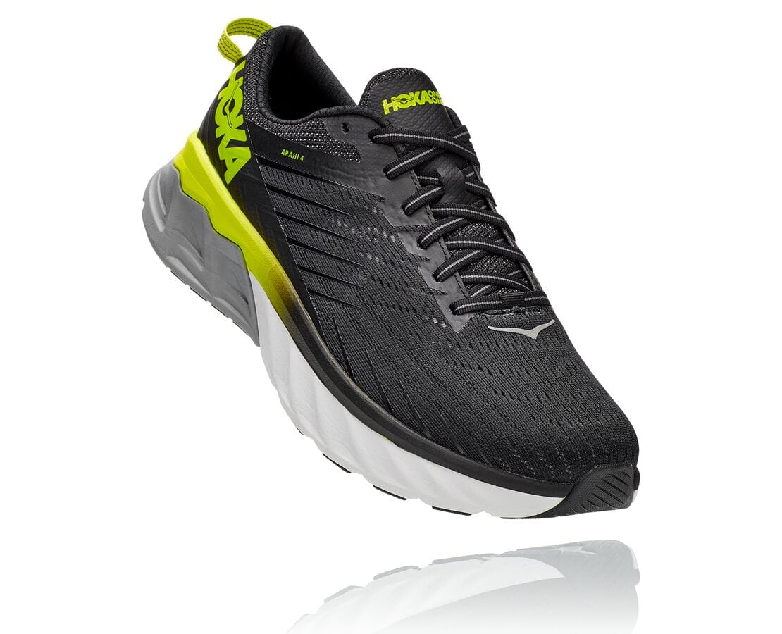 Hoka One One Arahi 4 Herren Straßenlaufschuhe Schwarz / Rosa | (DE-9528DZWVB)